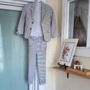 Crazy 8 Blue and White Striped Suit Set